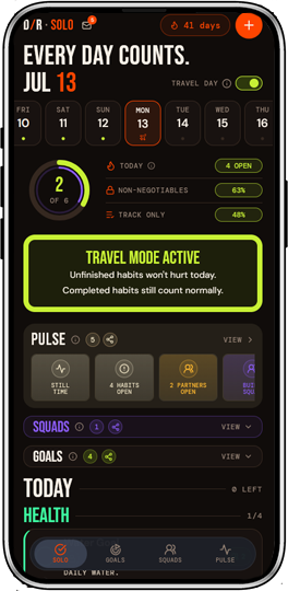D/R travel day mode protecting a streak while away