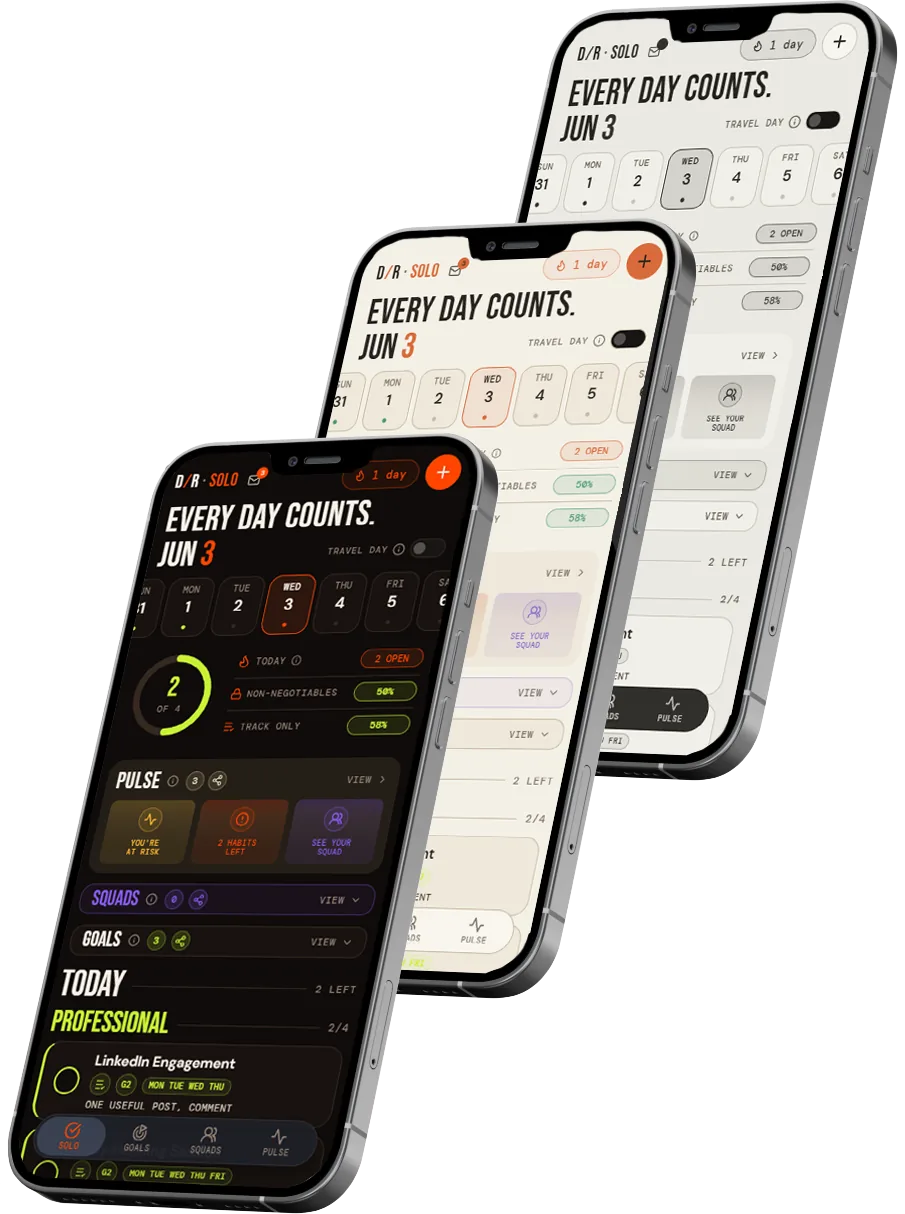 D/R shown in Vibrant, Canvas, and Paper themes
